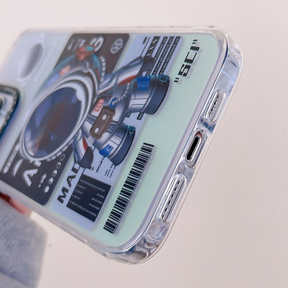 For iPhone XS / X Mechanical Astronaut Pattern TPU Phone Case(Blue) - More iPhone Cases by PMC Jewellery | Online Shopping South Africa | PMC Jewellery