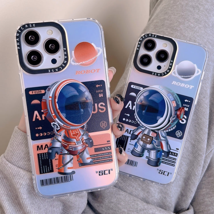 For iPhone 14 Pro Mechanical Astronaut Pattern TPU Phone Case(Orange) - iPhone 14 Pro Cases by PMC Jewellery | Online Shopping South Africa | PMC Jewellery