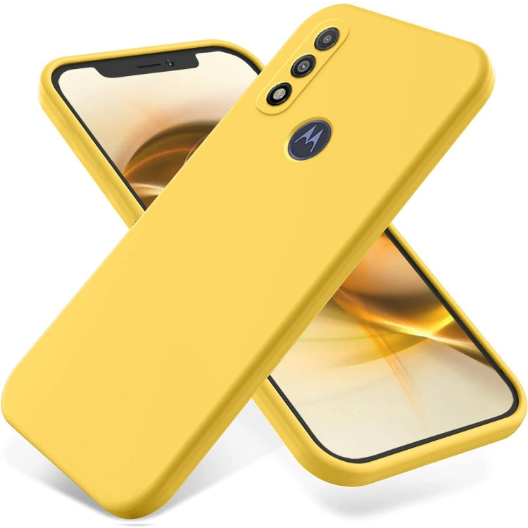 For Motorola G Pure 4G Pure Color Liquid Silicone Shockproof Phone Case(Yellow) - Motorola Cases by PMC Jewellery | Online Shopping South Africa | PMC Jewellery