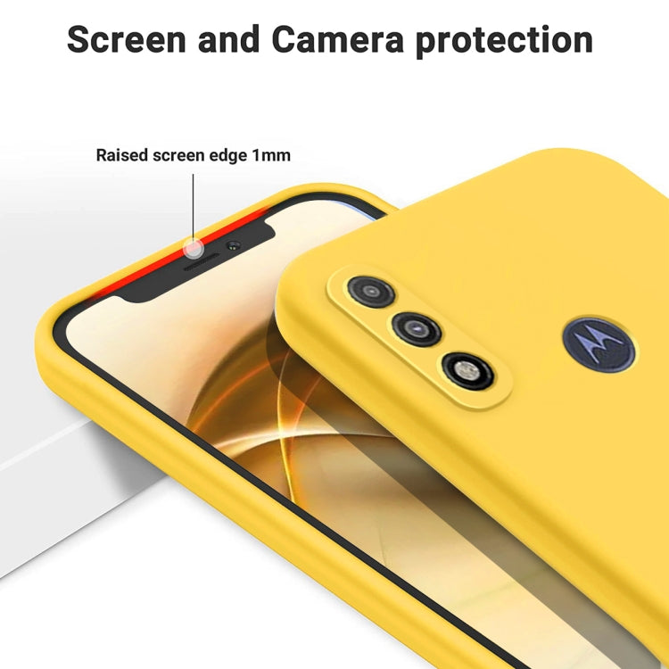 For Motorola G Pure 4G Pure Color Liquid Silicone Shockproof Phone Case(Yellow) - Motorola Cases by PMC Jewellery | Online Shopping South Africa | PMC Jewellery