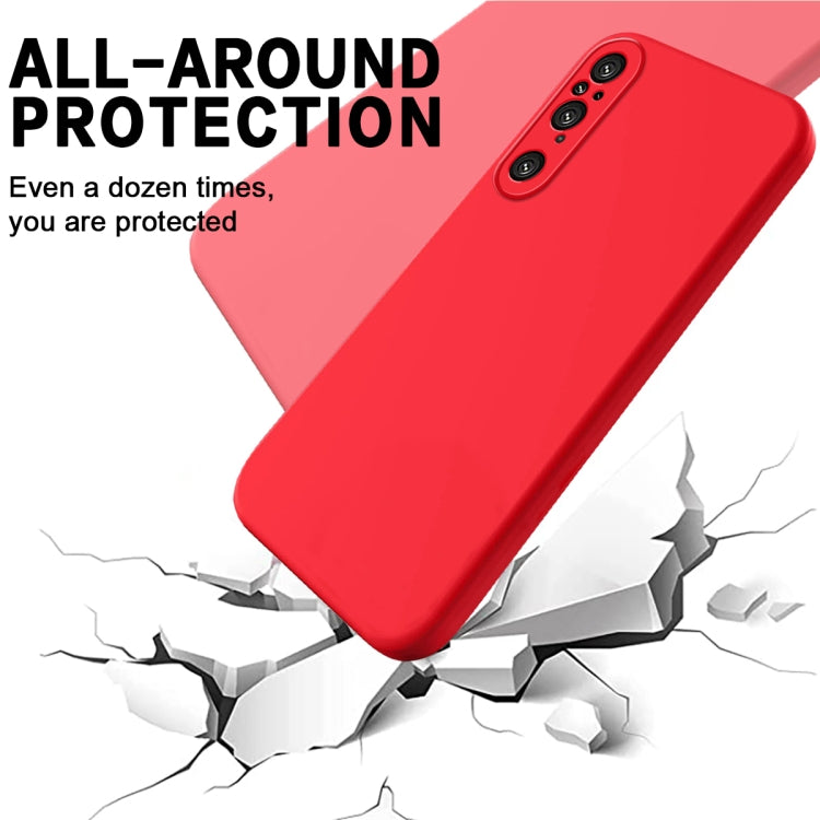 For Sony Xperia 1 V Pure Color Liquid Silicone Shockproof Phone Case(Red) - Sony Cases by PMC Jewellery | Online Shopping South Africa | PMC Jewellery