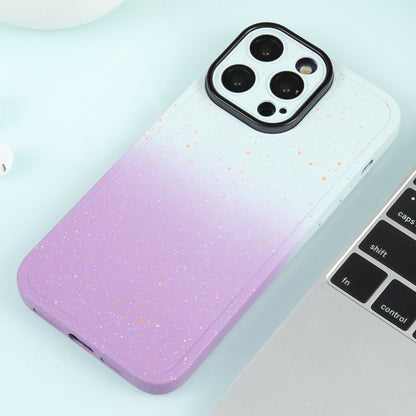 For iPhone 14 Plus Gradient Starry Silicone Phone Case with Lens Film(White Purple) - iPhone 14 Plus Cases by PMC Jewellery | Online Shopping South Africa | PMC Jewellery