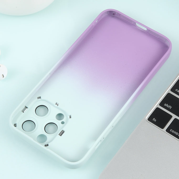 For iPhone 12 Pro Gradient Starry Silicone Phone Case with Lens Film(White Purple) - iPhone 12 / 12 Pro Cases by PMC Jewellery | Online Shopping South Africa | PMC Jewellery