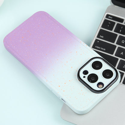 For iPhone 11 Pro Max Gradient Starry Silicone Phone Case with Lens Film(White Purple) - iPhone 11 Pro Max Cases by PMC Jewellery | Online Shopping South Africa | PMC Jewellery