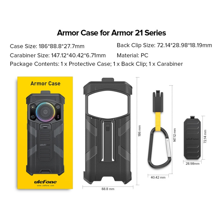 For Ulefone Armor 21 Ulefone Back Clip Phone Case with Carabiner(Black) - Ulefone Cases by Ulefone | Online Shopping South Africa | PMC Jewellery