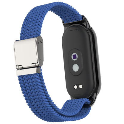 For Xiaomi Mi Band 8 Metal Head + Adjustable Nylon Braided Steel Buckle Watch Band(Cold Blue) - Watch Bands by PMC Jewellery | Online Shopping South Africa | PMC Jewellery