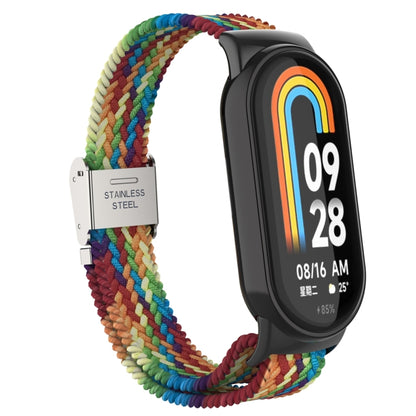 For Xiaomi Mi Band 8 Metal Head + Adjustable Nylon Braided Steel Buckle Watch Band(Colorful) - Watch Bands by PMC Jewellery | Online Shopping South Africa | PMC Jewellery