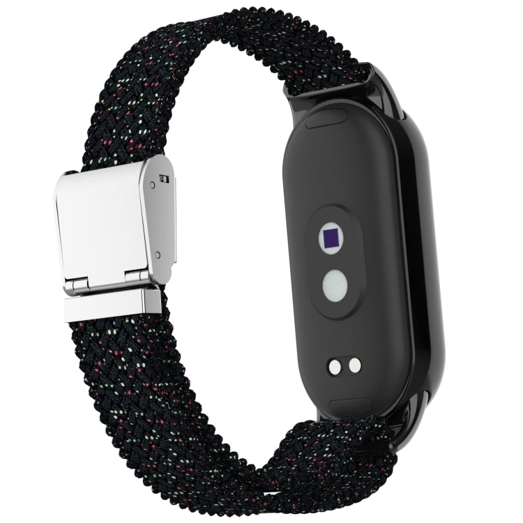 For Xiaomi Mi Band 8 Metal Head + Adjustable Nylon Braided Steel Buckle Watch Band(Starlight Black) - Watch Bands by PMC Jewellery | Online Shopping South Africa | PMC Jewellery