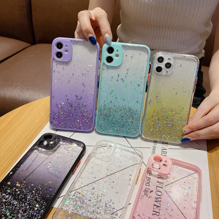 For iPhone 14 Starry Gradient Glitter Powder TPU Phone Case(Purple) - iPhone 14 Cases by PMC Jewellery | Online Shopping South Africa | PMC Jewellery