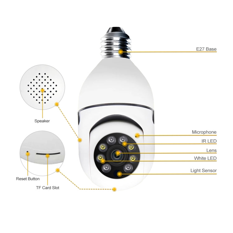 ESCAM PR001 E27 4MP Motion Tracking Smart WiFi Night Vision Dome Camera Supports Alexa Google(White) - Light Bulb Camera by ESCAM | Online Shopping South Africa | PMC Jewellery