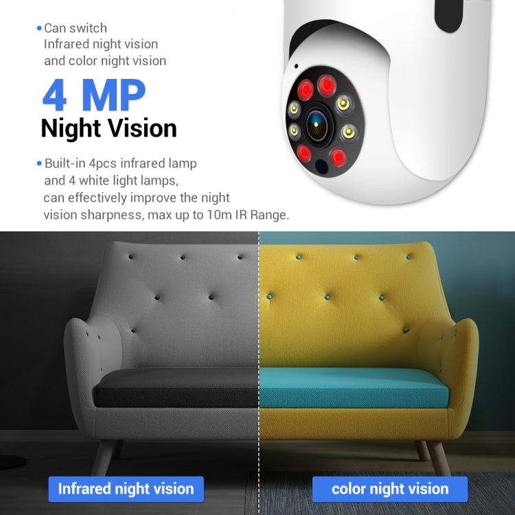 ESCAM PR001 E27 4MP Motion Tracking Smart WiFi Night Vision Dome Camera Supports Alexa Google(White) - Light Bulb Camera by ESCAM | Online Shopping South Africa | PMC Jewellery