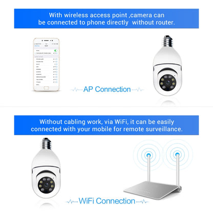 ESCAM PR001 E27 4MP Motion Tracking Smart WiFi Night Vision Dome Camera Supports Alexa Google(White) - Light Bulb Camera by ESCAM | Online Shopping South Africa | PMC Jewellery