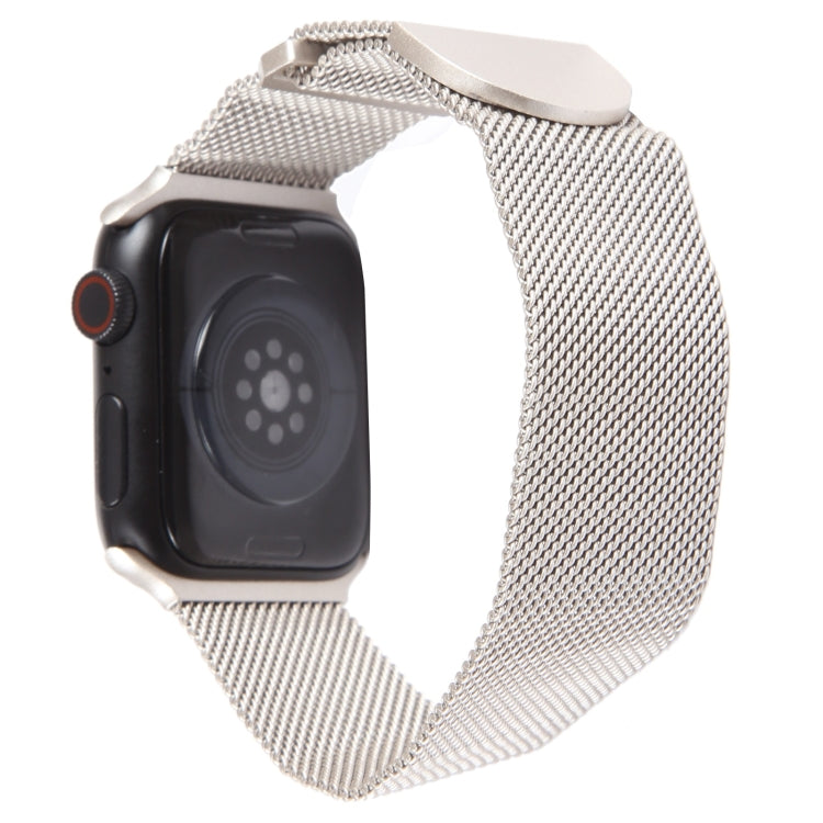 For Apple Watch Ultra 49mm Milanese Metal Magnetic Watch Band(Starlight) - Watch Bands by PMC Jewellery | Online Shopping South Africa | PMC Jewellery