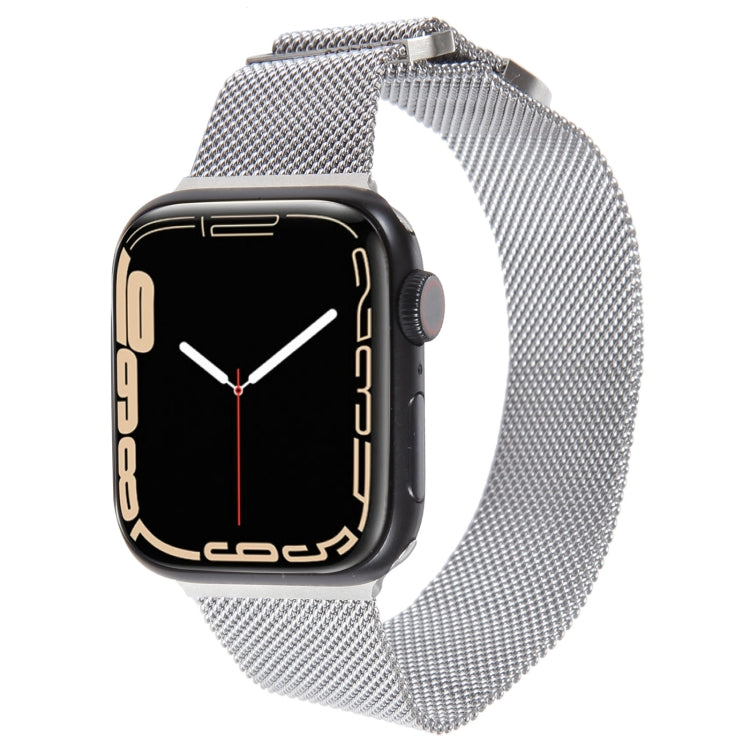 For Apple Watch 8 41mm Milanese Metal Magnetic Watch Band(Silver) - Watch Bands by PMC Jewellery | Online Shopping South Africa | PMC Jewellery