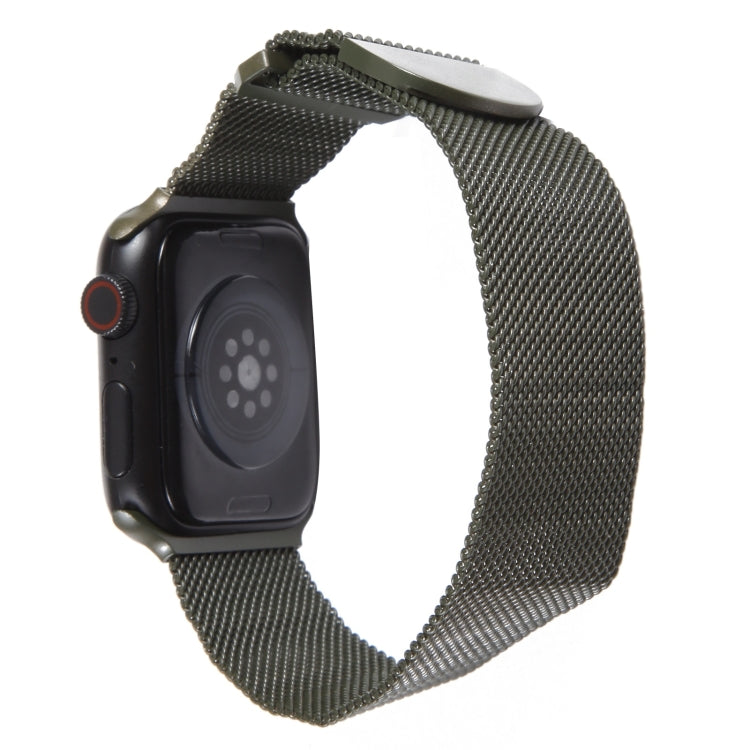 For Apple Watch 8 41mm Milanese Metal Magnetic Watch Band(Army Green) - Watch Bands by PMC Jewellery | Online Shopping South Africa | PMC Jewellery