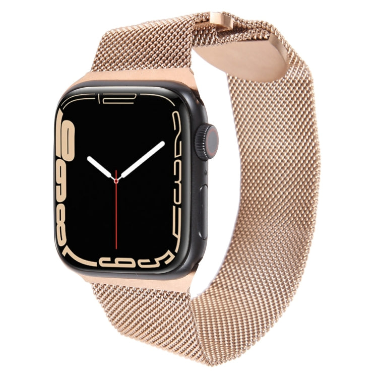 For Apple Watch 8 41mm Milanese Metal Magnetic Watch Band(Rose Gold) - Watch Bands by PMC Jewellery | Online Shopping South Africa | PMC Jewellery