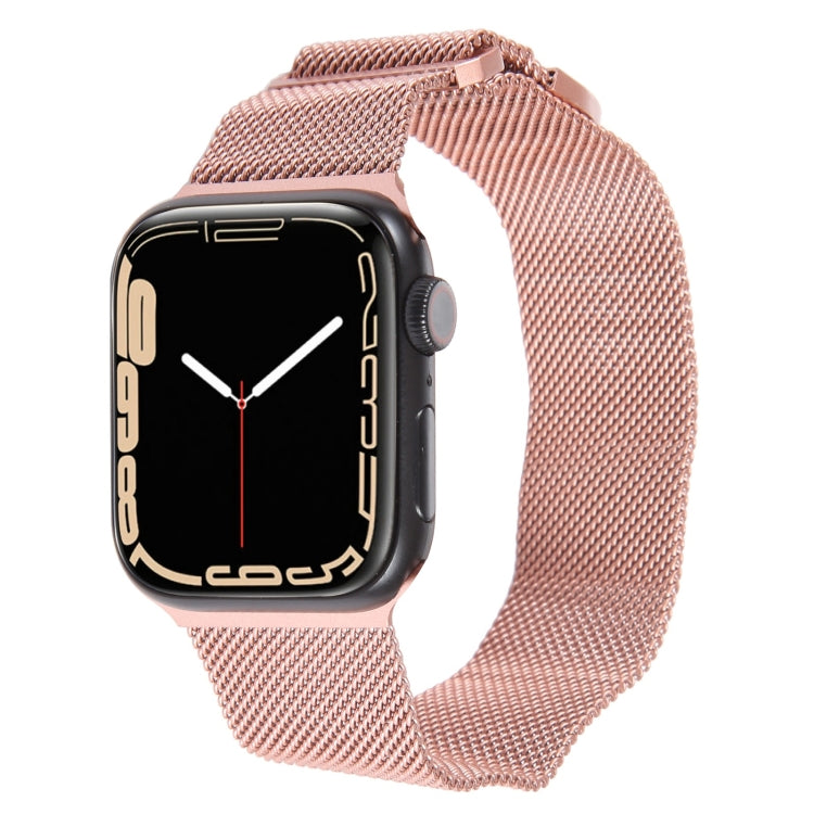 For Apple Watch 8 41mm Milanese Metal Magnetic Watch Band(Pink) - Watch Bands by PMC Jewellery | Online Shopping South Africa | PMC Jewellery