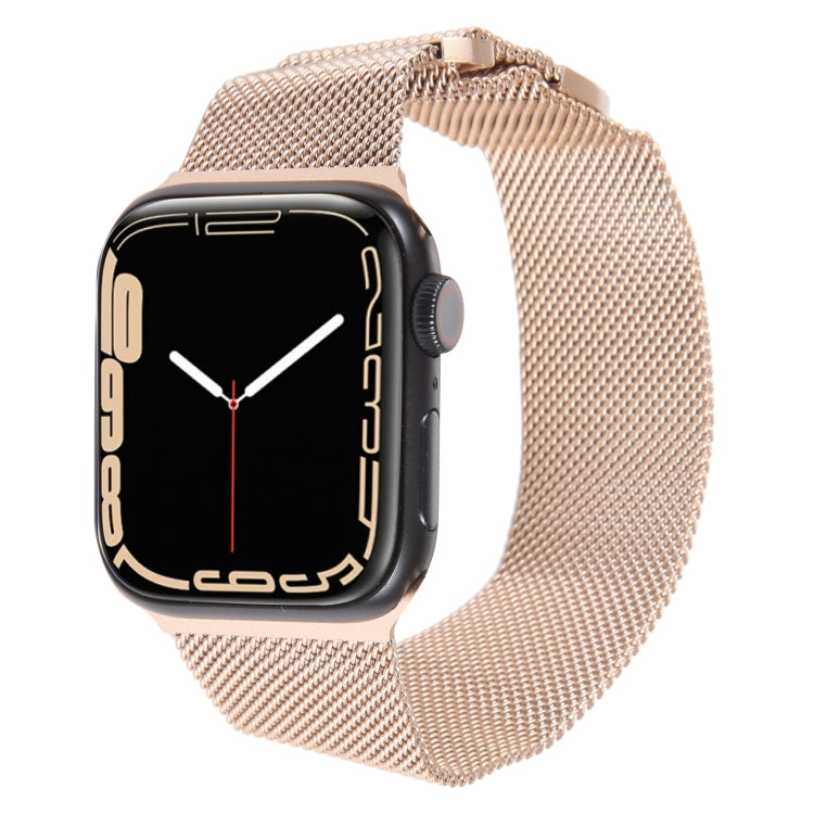 For Apple Watch 8 45mm Milanese Metal Magnetic Watch Band(Retro Gold) - Watch Bands by PMC Jewellery | Online Shopping South Africa | PMC Jewellery