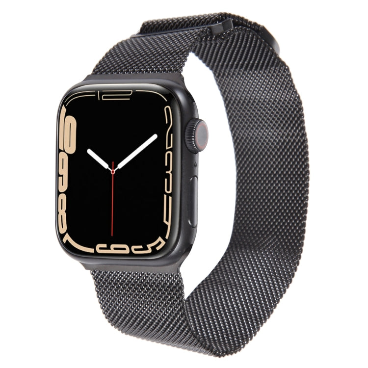 For Apple Watch 7 41mm Milanese Metal Magnetic Watch Band(Black) - Watch Bands by PMC Jewellery | Online Shopping South Africa | PMC Jewellery