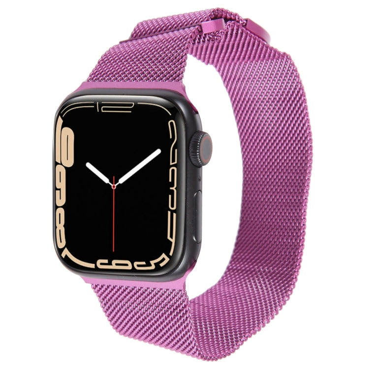 For Apple Watch 4 44mm Milanese Metal Magnetic Watch Band(Purple) - Watch Bands by PMC Jewellery | Online Shopping South Africa | PMC Jewellery