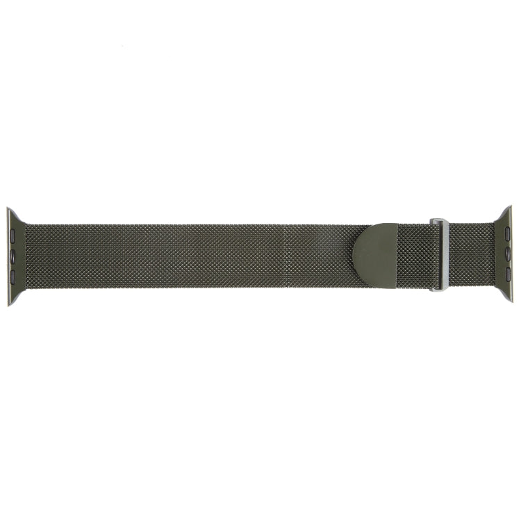 For Apple Watch 2 38mm Milanese Metal Magnetic Watch Band(Army Green) - Watch Bands by PMC Jewellery | Online Shopping South Africa | PMC Jewellery