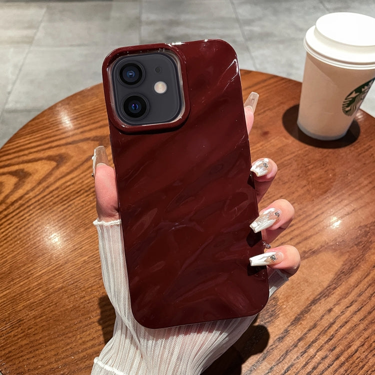 For iPhone 12 / 12 Pro Solid Color Wave Texture TPU Phone Case(Wine Red) - iPhone 12 / 12 Pro Cases by PMC Jewellery | Online Shopping South Africa | PMC Jewellery