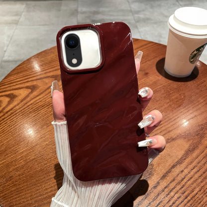 For iPhone XR Solid Color Wave Texture TPU Phone Case(Wine Red) - More iPhone Cases by PMC Jewellery | Online Shopping South Africa | PMC Jewellery