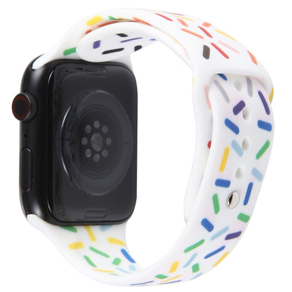 Rainbow Raindrops Silicone Watch Band For Apple Watch Ultra 49mm(White) - Watch Bands by PMC Jewellery | Online Shopping South Africa | PMC Jewellery