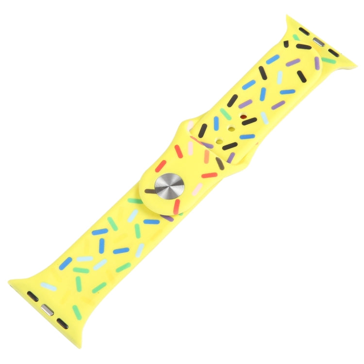 Rainbow Raindrops Silicone Watch Band For Apple Watch Ultra 49mm(Yellow) - Watch Bands by PMC Jewellery | Online Shopping South Africa | PMC Jewellery