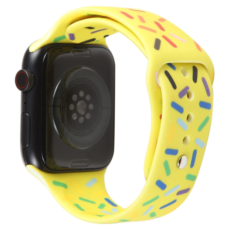 Rainbow Raindrops Silicone Watch Band For Apple Watch Ultra 49mm(Yellow) - Watch Bands by PMC Jewellery | Online Shopping South Africa | PMC Jewellery