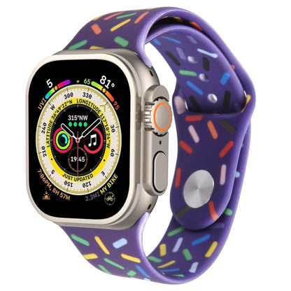 Rainbow Raindrops Silicone Watch Band For Apple Watch Ultra 49mm(Dark Purple) - Watch Bands by PMC Jewellery | Online Shopping South Africa | PMC Jewellery