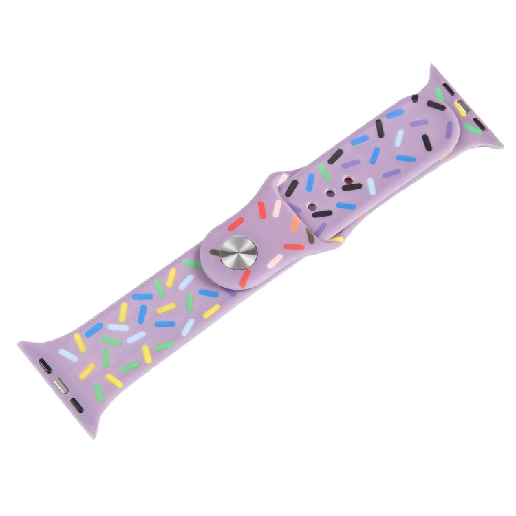 Rainbow Raindrops Silicone Watch Band For Apple Watch 8 41mm(Light Purple) - Watch Bands by PMC Jewellery | Online Shopping South Africa | PMC Jewellery