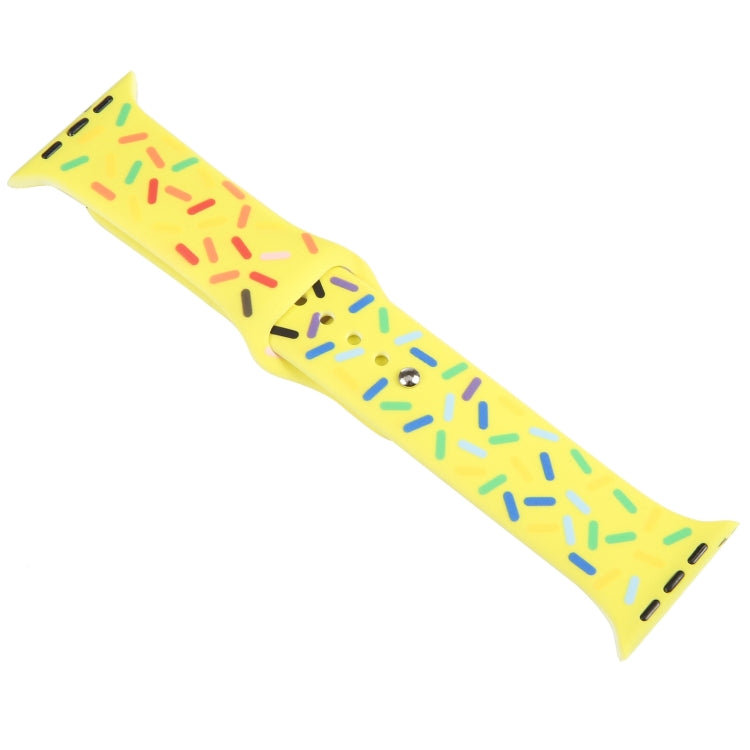 Rainbow Raindrops Silicone Watch Band For Apple Watch 8 41mm(Yellow) - Watch Bands by PMC Jewellery | Online Shopping South Africa | PMC Jewellery