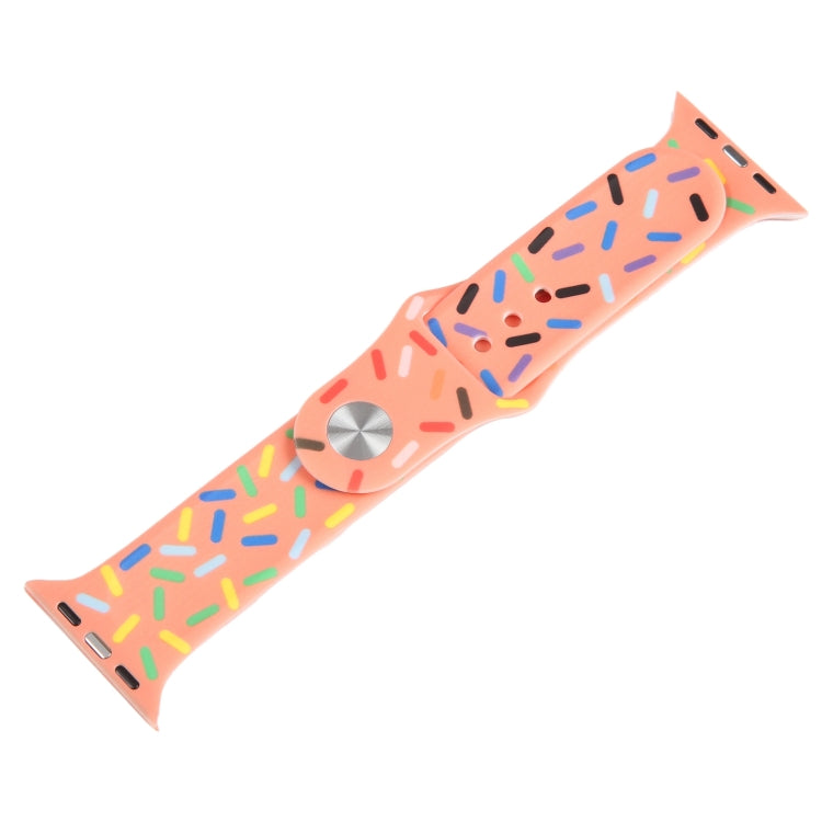 Rainbow Raindrops Silicone Watch Band For Apple Watch 8 41mm(Orange) - Watch Bands by PMC Jewellery | Online Shopping South Africa | PMC Jewellery