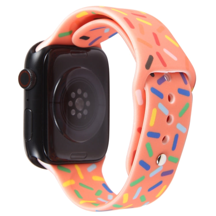 Rainbow Raindrops Silicone Watch Band For Apple Watch 7 45mm(Orange) - Watch Bands by PMC Jewellery | Online Shopping South Africa | PMC Jewellery