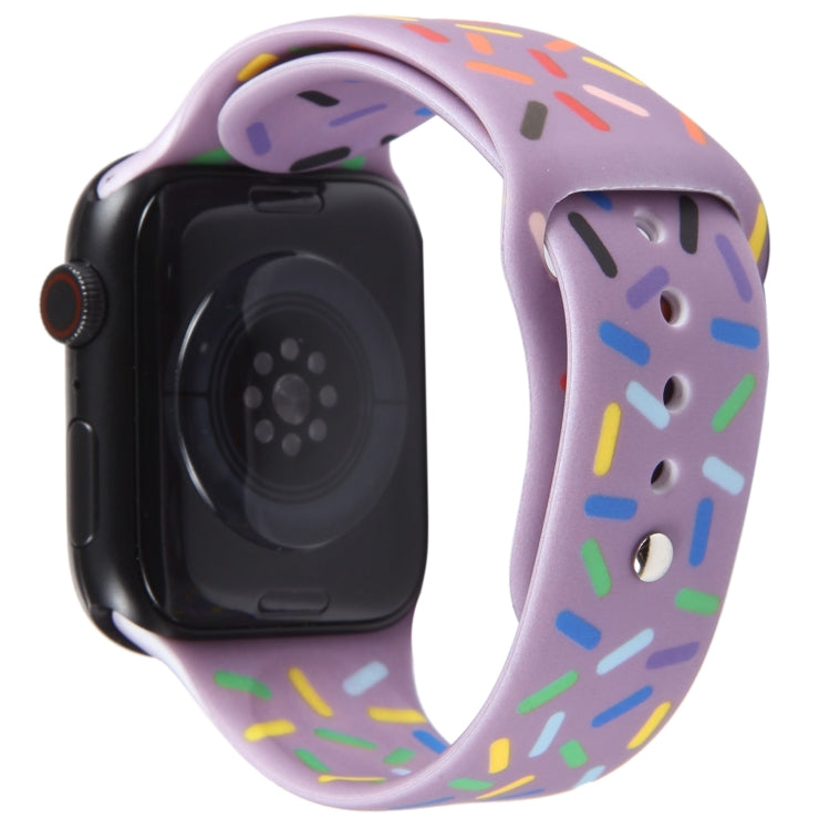 Rainbow Raindrops Silicone Watch Band For Apple Watch SE 2022 40mm(Light Purple) - Watch Bands by PMC Jewellery | Online Shopping South Africa | PMC Jewellery