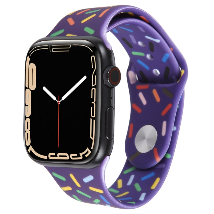 Rainbow Raindrops Silicone Watch Band For Apple Watch 5 40mm(Dark Purple) - Watch Bands by PMC Jewellery | Online Shopping South Africa | PMC Jewellery