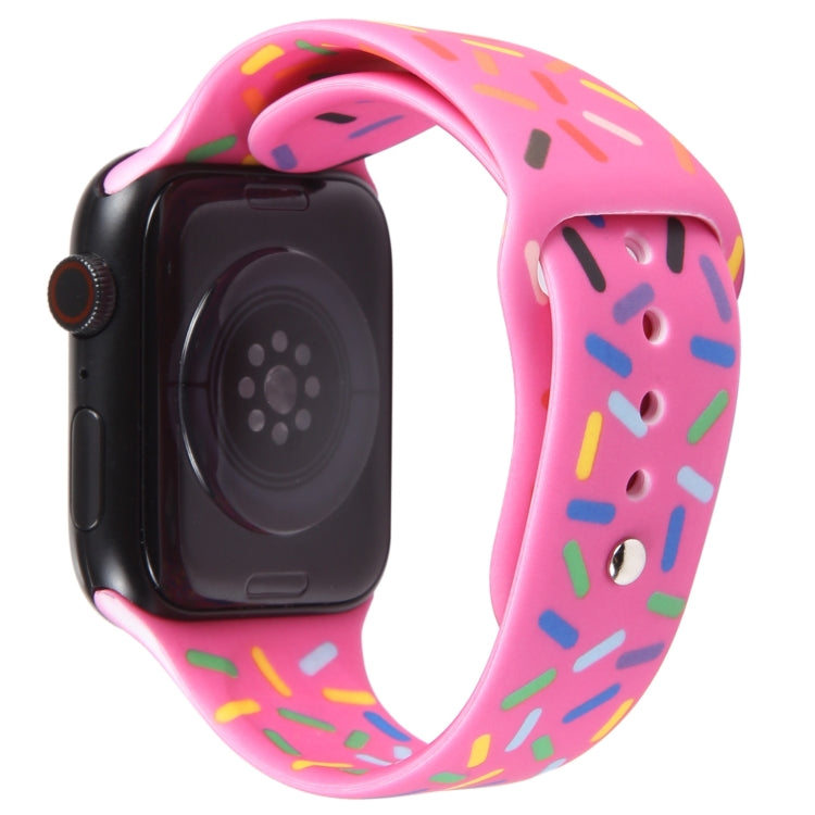 Rainbow Raindrops Silicone Watch Band For Apple Watch 5 44mm(Rose Red) - Watch Bands by PMC Jewellery | Online Shopping South Africa | PMC Jewellery