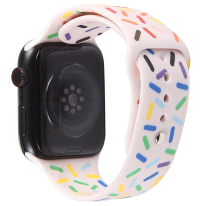 Rainbow Raindrops Silicone Watch Band For Apple Watch 4 44mm(Pink) - Watch Bands by PMC Jewellery | Online Shopping South Africa | PMC Jewellery