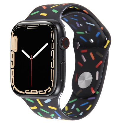 Rainbow Raindrops Silicone Watch Band For Apple Watch 2 42mm(Black) - Watch Bands by PMC Jewellery | Online Shopping South Africa | PMC Jewellery