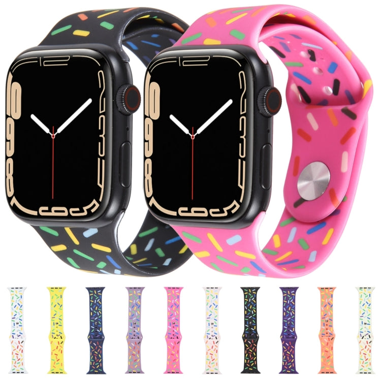 Rainbow Raindrops Silicone Watch Band For Apple Watch 42mm(Pink) - Watch Bands by PMC Jewellery | Online Shopping South Africa | PMC Jewellery