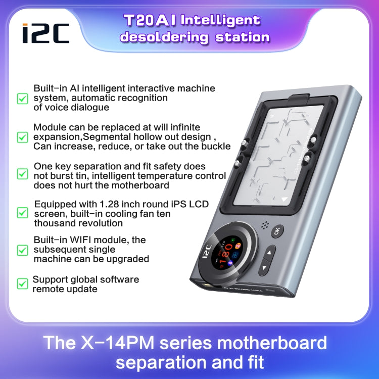 i2C T20 Intelligent Motherboard Middle Layered Heating Platform For iPhone X-13 Series, Plug:US - Repair Platform by PMC Jewellery | Online Shopping South Africa | PMC Jewellery