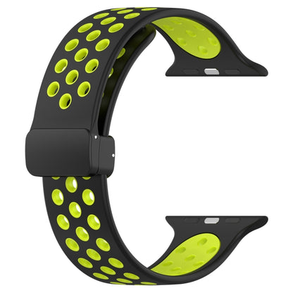 For Apple Watch SE 44mm Magnetic Buckle Silicone Watch Band(Black Limes) - Watch Bands by PMC Jewellery | Online Shopping South Africa | PMC Jewellery