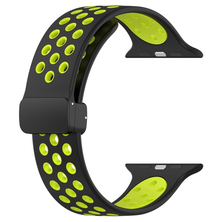 For Apple Watch 6 40mm Magnetic Buckle Silicone Watch Band(Black Limes) - Watch Bands by PMC Jewellery | Online Shopping South Africa | PMC Jewellery