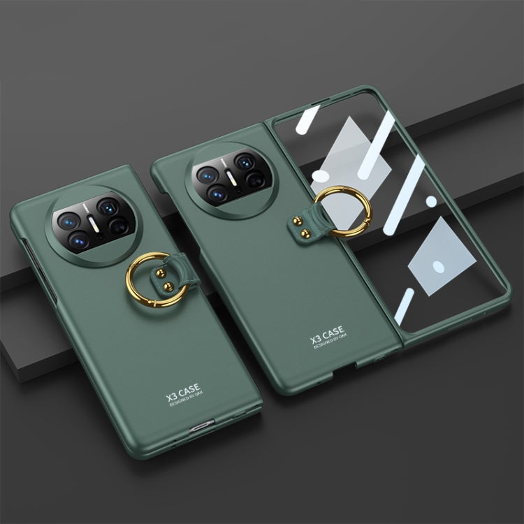 For Huawei Mate X3 GKK Ultra-thin PC Full Coverage Phone Case with Ring Holder(Dark Green) - Huawei Cases by GKK | Online Shopping South Africa | PMC Jewellery