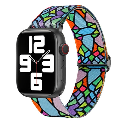 For Apple Watch 7 41mm Painted Pattern Nylon Replacement Watch Band(Geometric Rainbow) - Watch Bands by PMC Jewellery | Online Shopping South Africa | PMC Jewellery