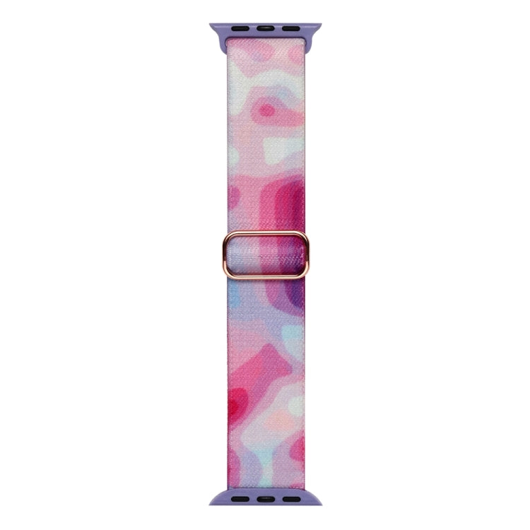 For Apple Watch 5 40mm Painted Pattern Nylon Replacement Watch Band(Ladder Purple Blue) - Watch Bands by PMC Jewellery | Online Shopping South Africa | PMC Jewellery