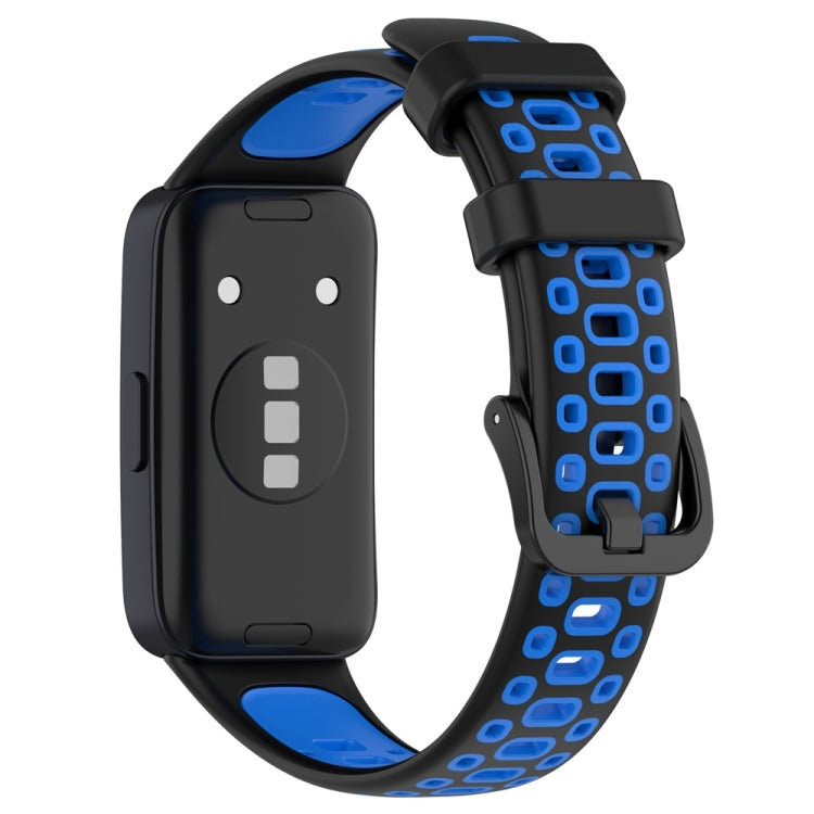 For Huawei Band 8 Two Color Silicone Replacement Watch Band(Black Blue) - Watch Bands by PMC Jewellery | Online Shopping South Africa | PMC Jewellery