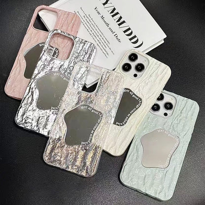 For iPhone 12 Pro Max Embossed Rock Texture Mirror TPU Phone Case(Space Silver) - iPhone 12 Pro Max Cases by PMC Jewellery | Online Shopping South Africa | PMC Jewellery