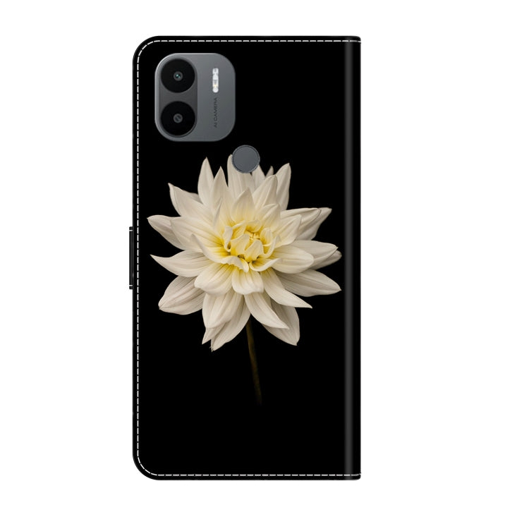 For Xiaomi Redmi A1+ / A2 / A2+ Crystal 3D Shockproof Protective Leather Phone Case(White Flower) - Xiaomi Cases by PMC Jewellery | Online Shopping South Africa | PMC Jewellery